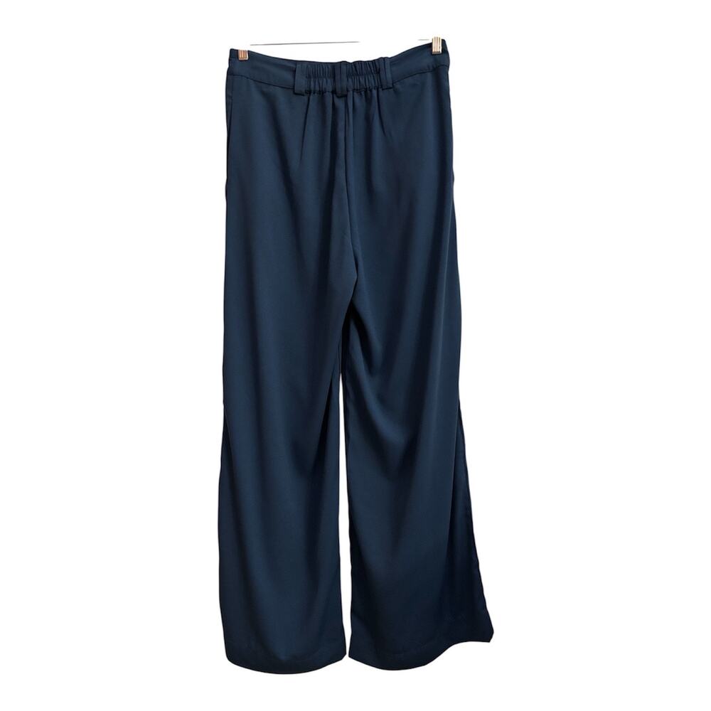 The Drop Navy Teal Blue Wide Leg Trouser Pants XL Elegant Minimalist - Picture 2 of 7